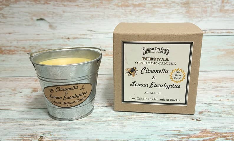 Citronella Mosquito Bucket Candle | Beeswax/Lemon Eucalyptus