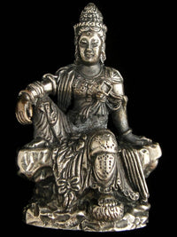 Quan Yin Seated Brass Deity