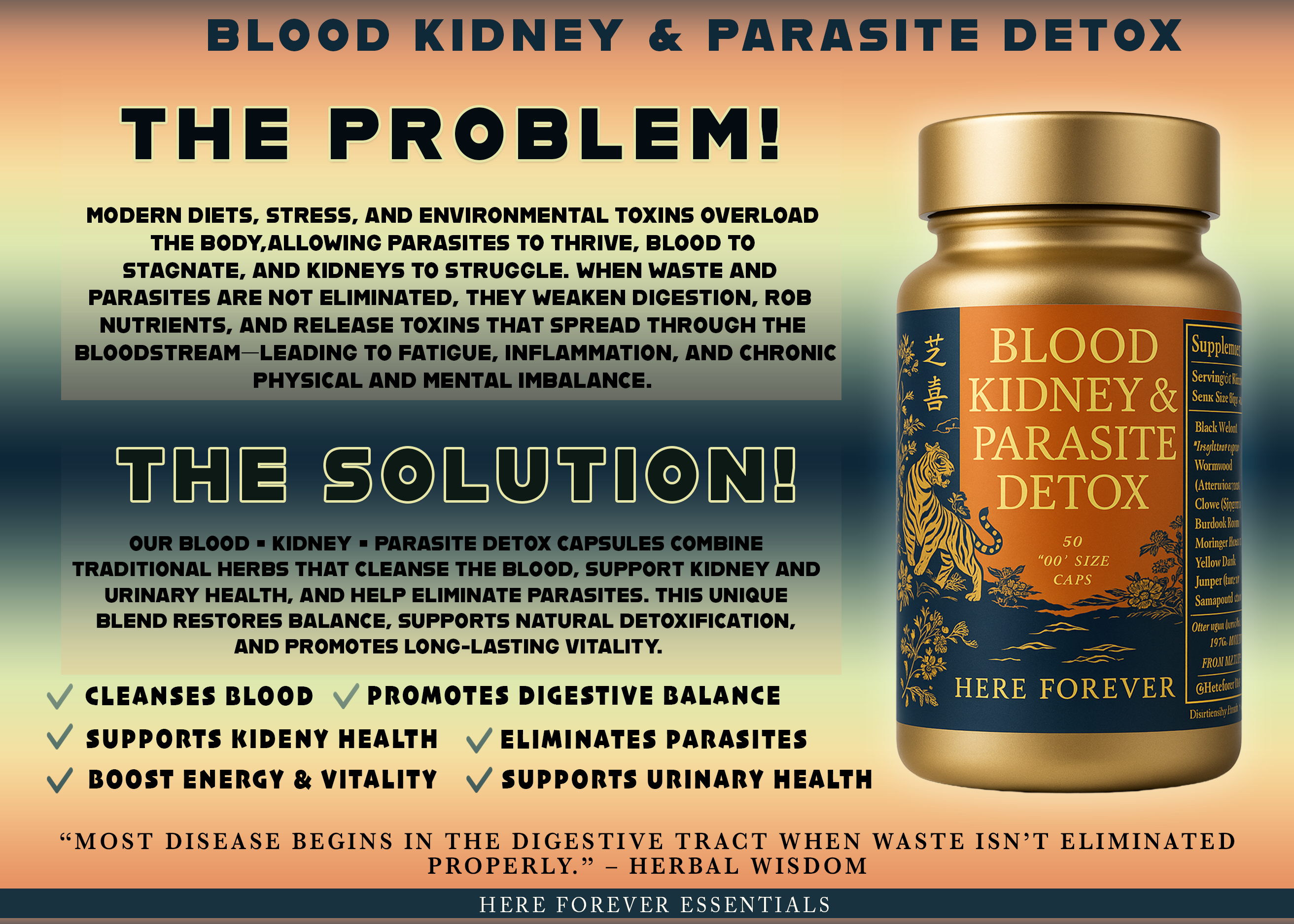 Blood Kidney & Parasite Detox Capsules