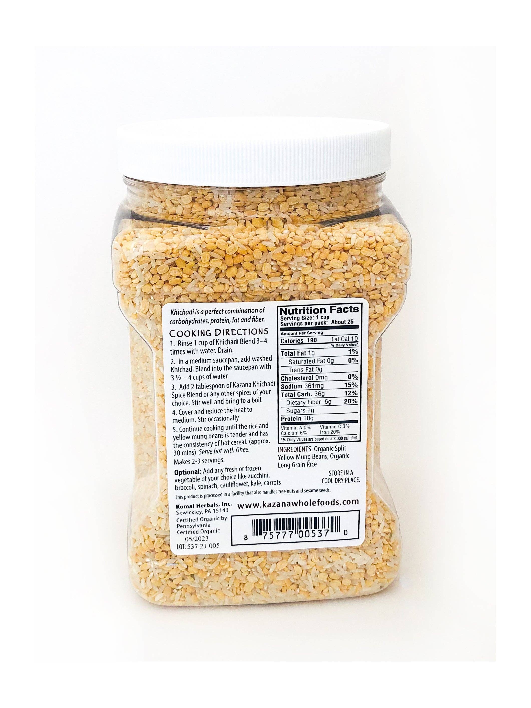 Kitchari - Rice and Yellow Mung Bean Blend, Organic (4lb)