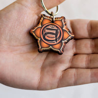 Sacral Chakra Wooden Keychain - Handcrafted