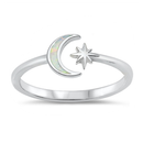 Opal Moon & Star Ring (Size 10)