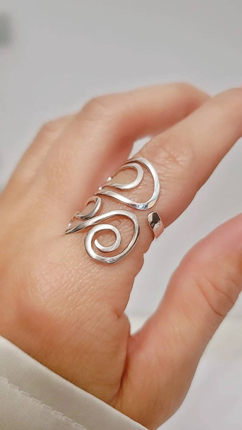 Adjustable Ether Sterling Silver Ring
