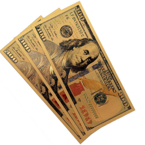 Shiny Golden $100 Bill