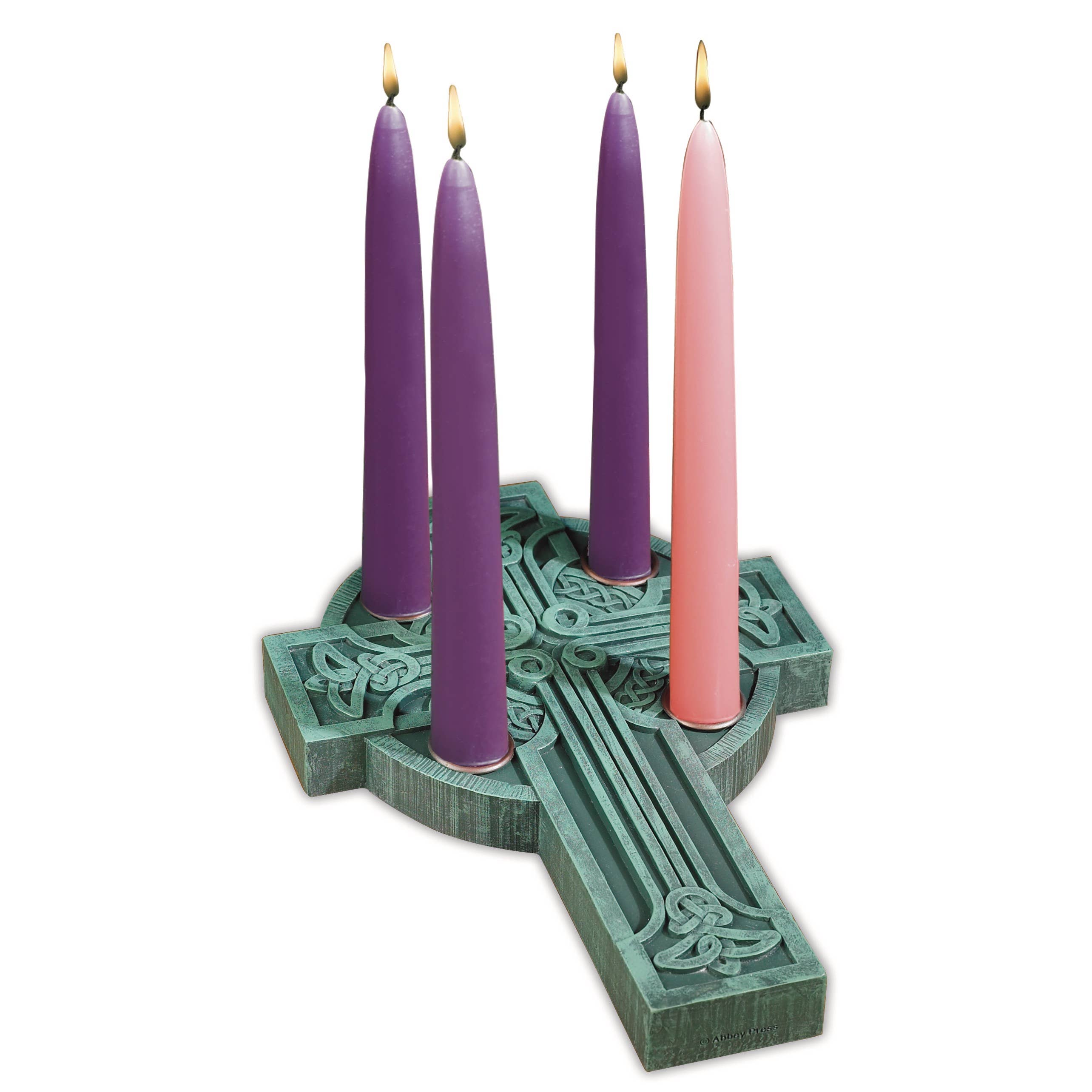 Celtic Cross Advent Candle Holder with 4 Candles