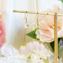 Pink Strawberry Earrings - 18K Gold Finish, S925 Silver Post (Handmade)