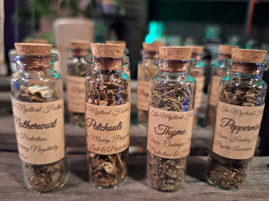 Mini Glass Herb Jar with Dried Herbs (15 ml)