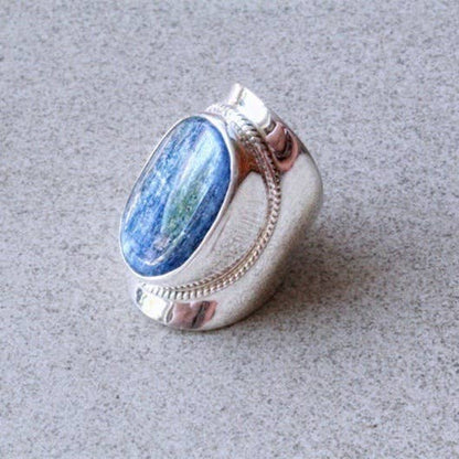 Big Eclectic Ring with Hues of Blue (Size 10)