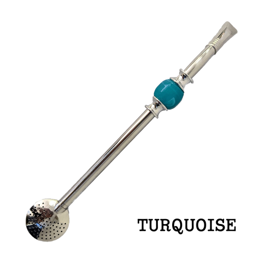Tea Straw, Stainless Steel with Decorative Ball in the stem