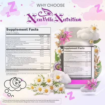 Melatonin, Valerian Root L-Theanine Ashwagandha Supplement