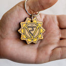 Solar Plexus Chakra Wooden Keychain