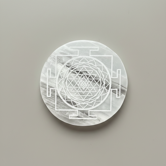 Selenite Sri Yantra Selenite Charging Plate