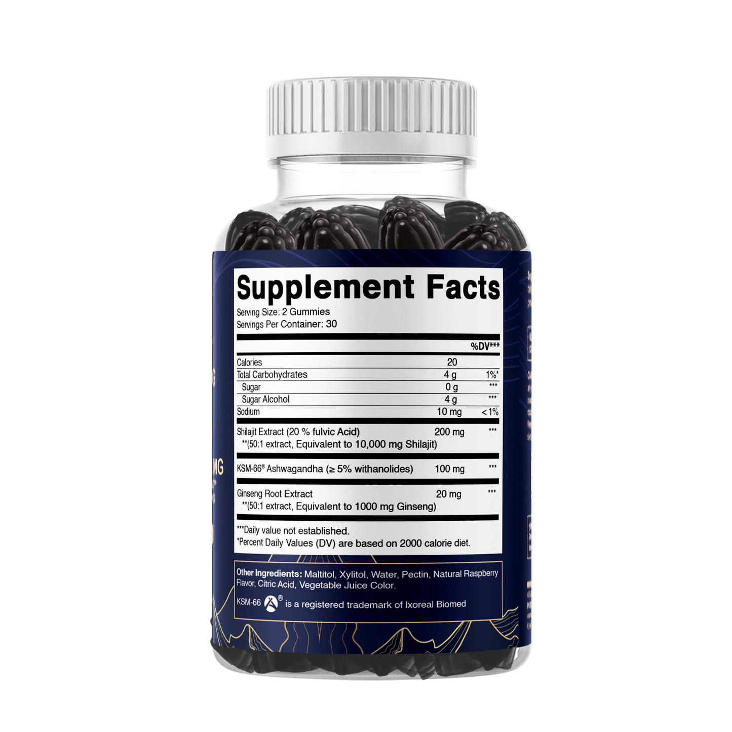 Shilajit with KSM-66® Ashwagandha & Ginseng (60 Gummies)