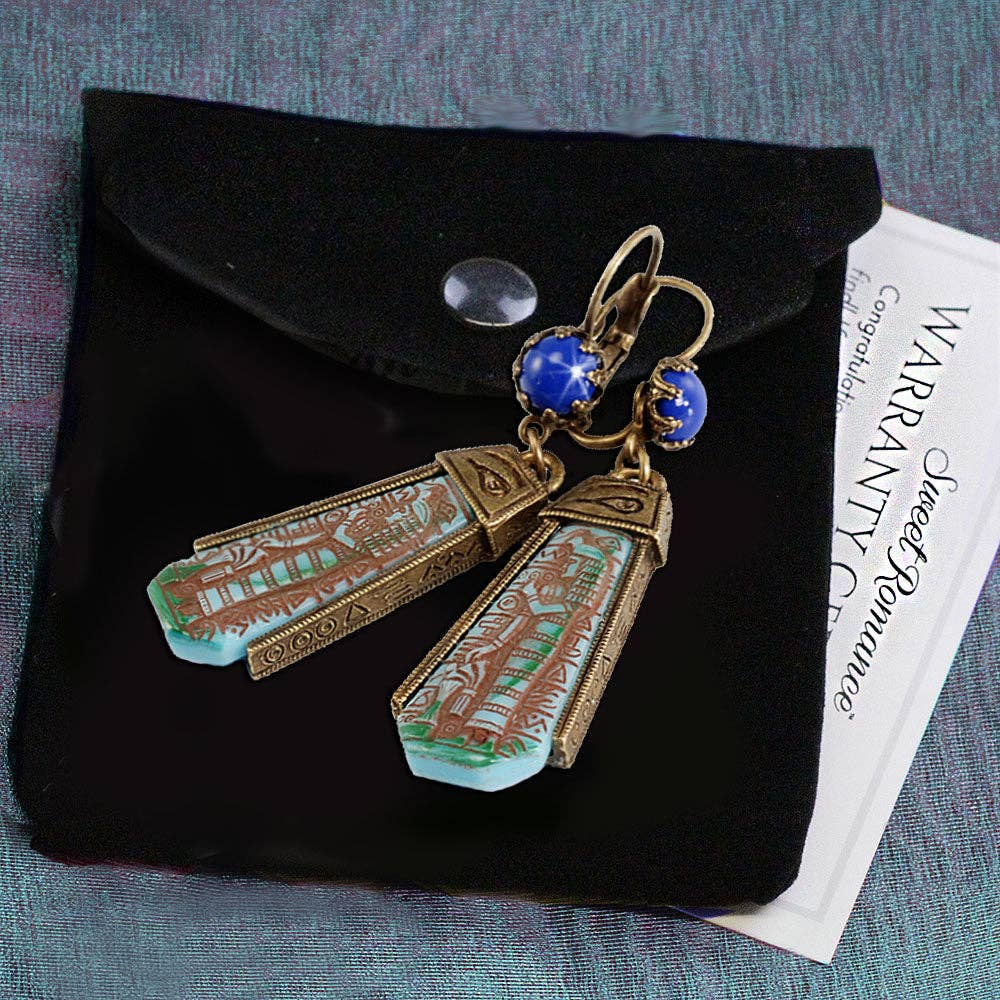 Egyptian Goddess Glass Earrings