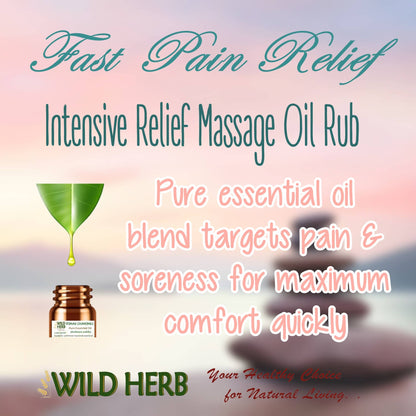 Intensive Relief Pain Oil Massage Rub - 100% Natural Essential