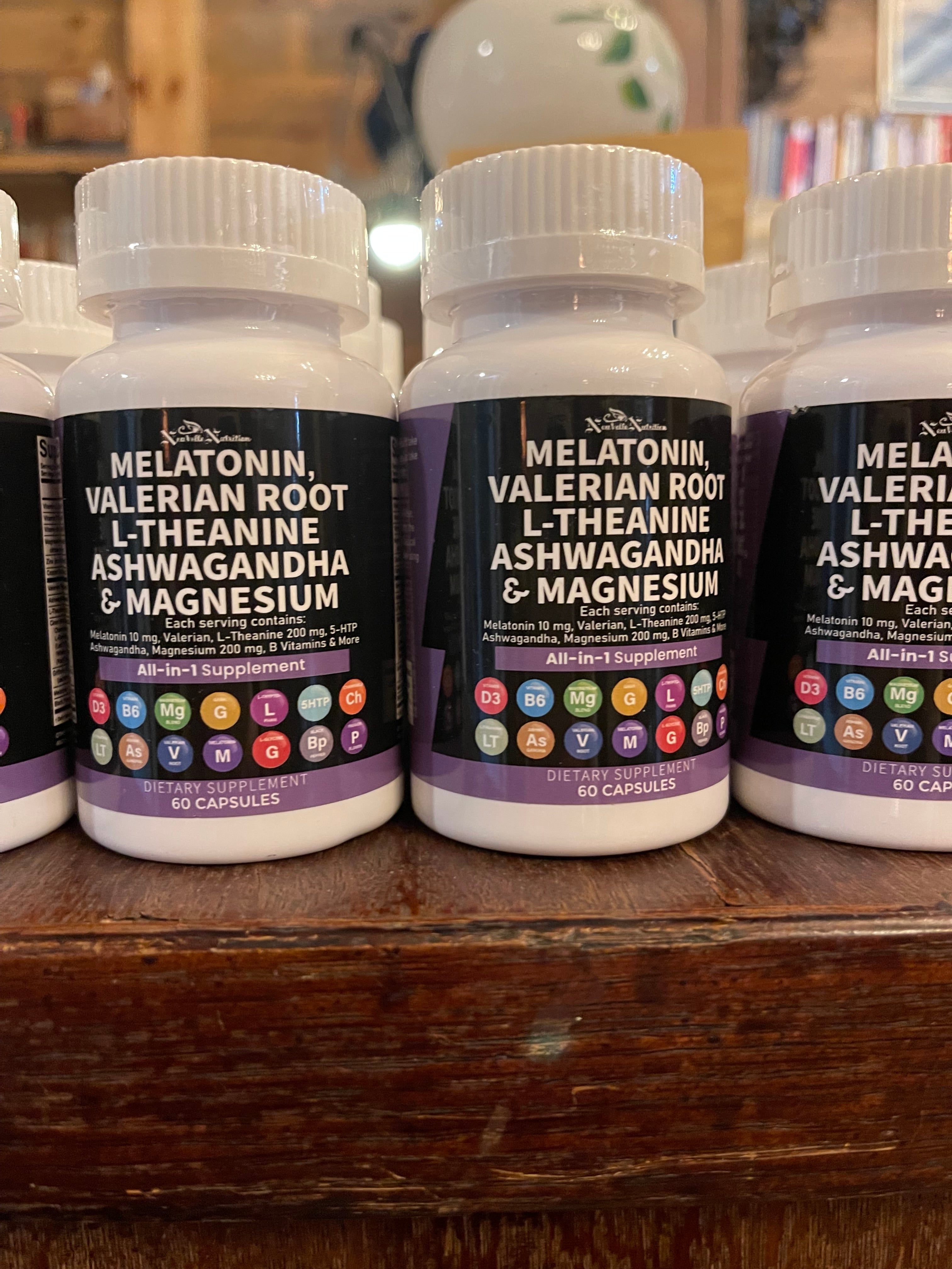 Melatonin, Valerian Root L-Theanine Ashwagandha Supplement