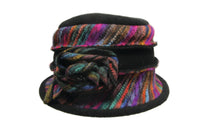 Fleece Hat with Woven Colors, Base Color is Black