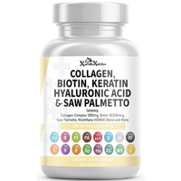 Collagen, Biotin, Keratin, Hyaluronic Acid, Saw Palmetto, Vitamin C, PABA, Pumpkin Seed, Quercetin, ACV, Folate, MSM, Vitamin E & Black Pepper – 90 Capsules