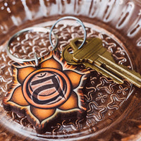 Sacral Chakra Wooden Keychain - Handcrafted