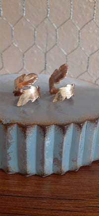 Pure Copper Feather Ring - Adjustable Wrap Design