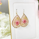 Exquisite Flower Earrings with Hypoallergenic Hook - 18K gold finish (Handmade)