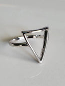 Pyramid Triangle Sterling Silver Ring