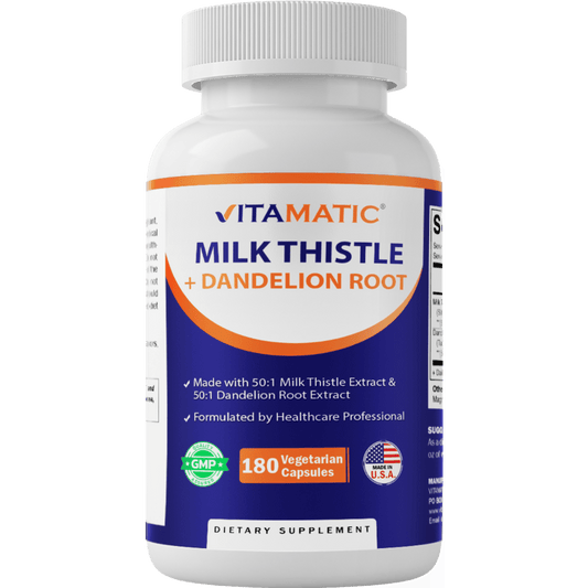 Milk Thistle & Dandelion Root Capsules -  (180 Veg Capsules)