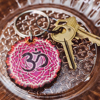 Crown Chakra Wooden Keychain - Handcrafted