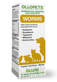Ollopets Worms - Homeopathic Drops for All Pets, 30 ml