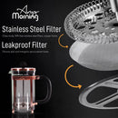 Copper trimmed Tea Maker (20 oz) Stainless Steel