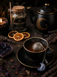 Crescent Moon Gemstone Tea Ball Infuser