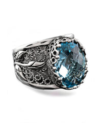 The Blue Rose - Sterling Silver (Size 7)