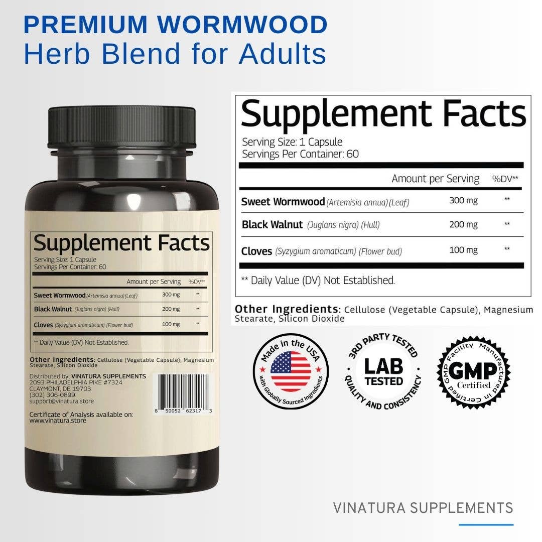 Wormwood Black Walnut Cloves - 60 Capsules