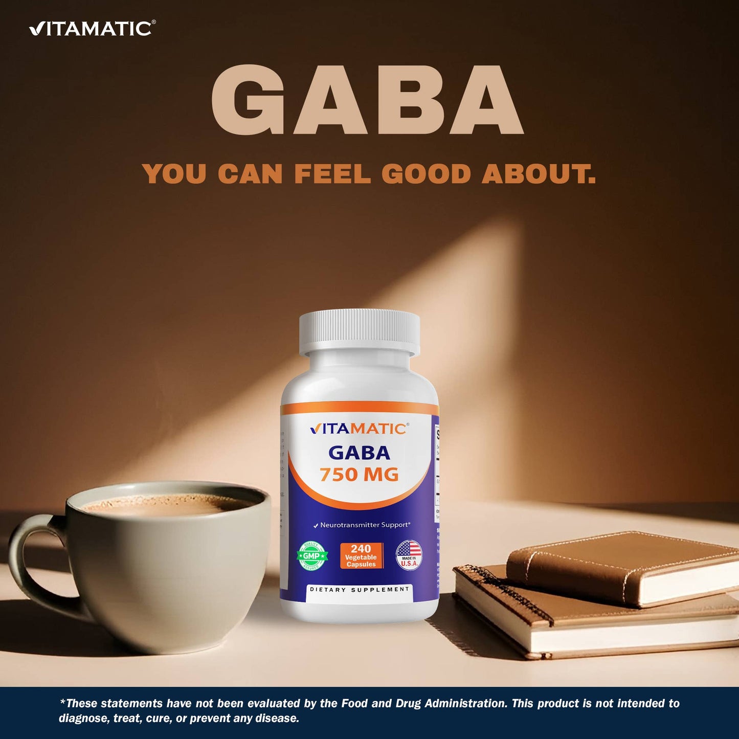 GABA (Gamma Aminobutyric Acid) 750mg (240 Capsules)