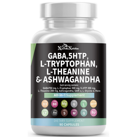 GABA, 5-HTP, L-Tryptophan L-Theanine, Ashwagandha Supplement