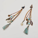Bohemian Chain Tassel Triangle Stud Earrings