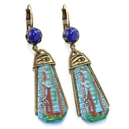 Egyptian Goddess Glass Earrings