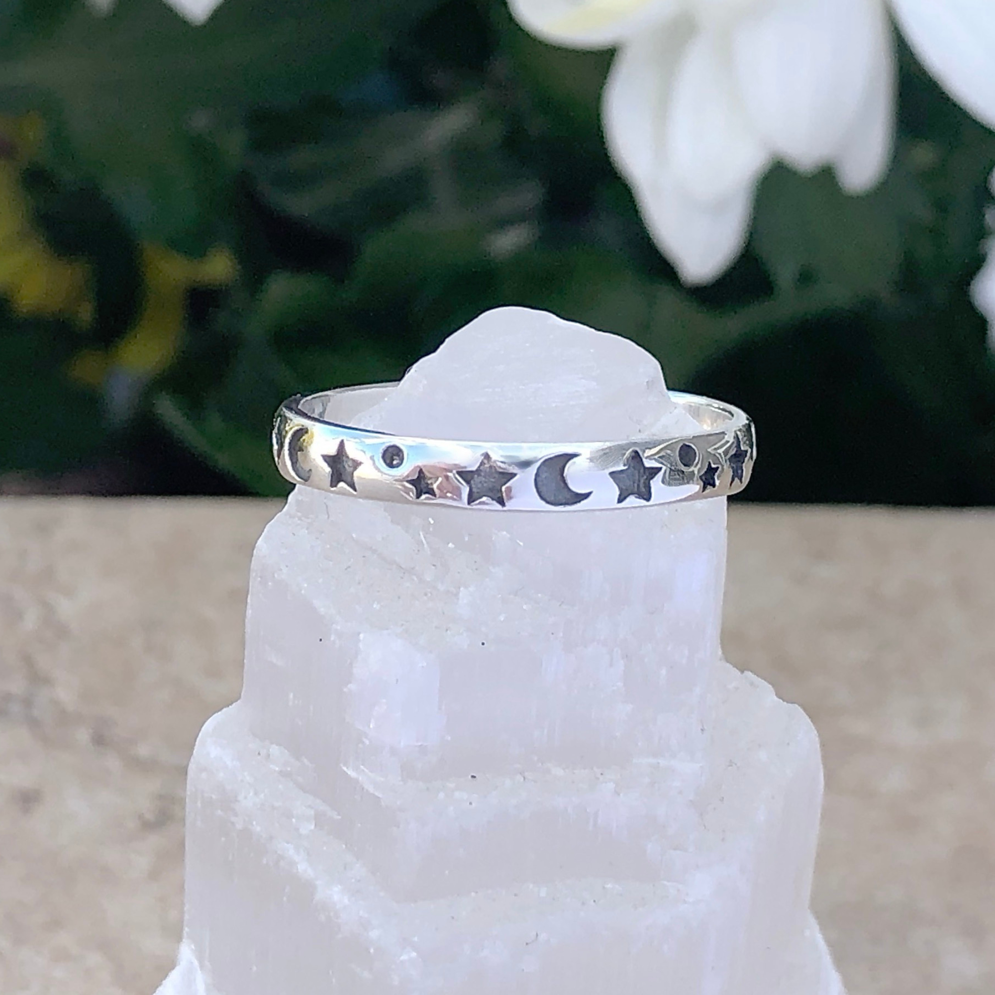 Stars & Magic Sterling Silver Ring (Thin Band)