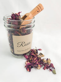 Rose Petals in Glass Herb Jar (8 oz)