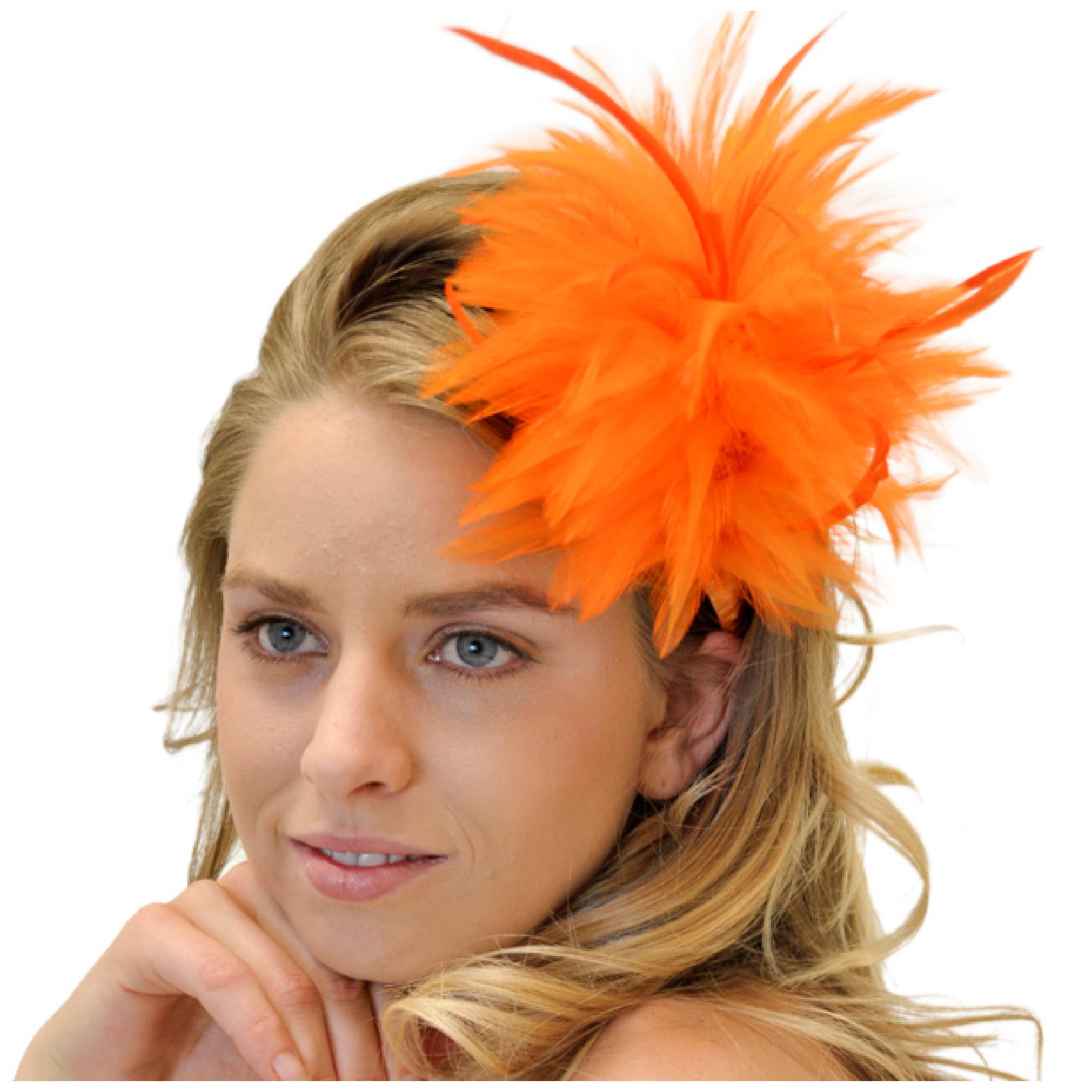 Orange Feather Hair Clip