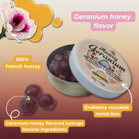 Honey Geranium Natural Candy Drops (Tin Container)