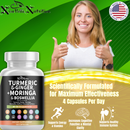 All-in-1 Anti-Inflammatory & Immune Support with Moringa, Turmeric, Boswellia, Ginger, Ashwagandha, Quercetin, Cinnamon, Tart Cherry, Garlic, Nettle, Holy Basil & Black Pepper – 120 Vegan Capsules