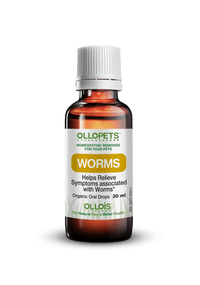 Ollopets Worms - Homeopathic Drops for All Pets, 30 ml