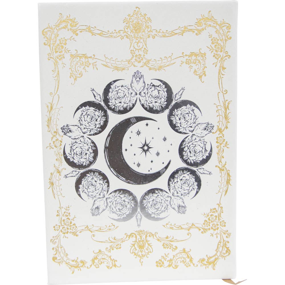 Journal with Beautiful Velvet Bag Featuring the Moon Phases