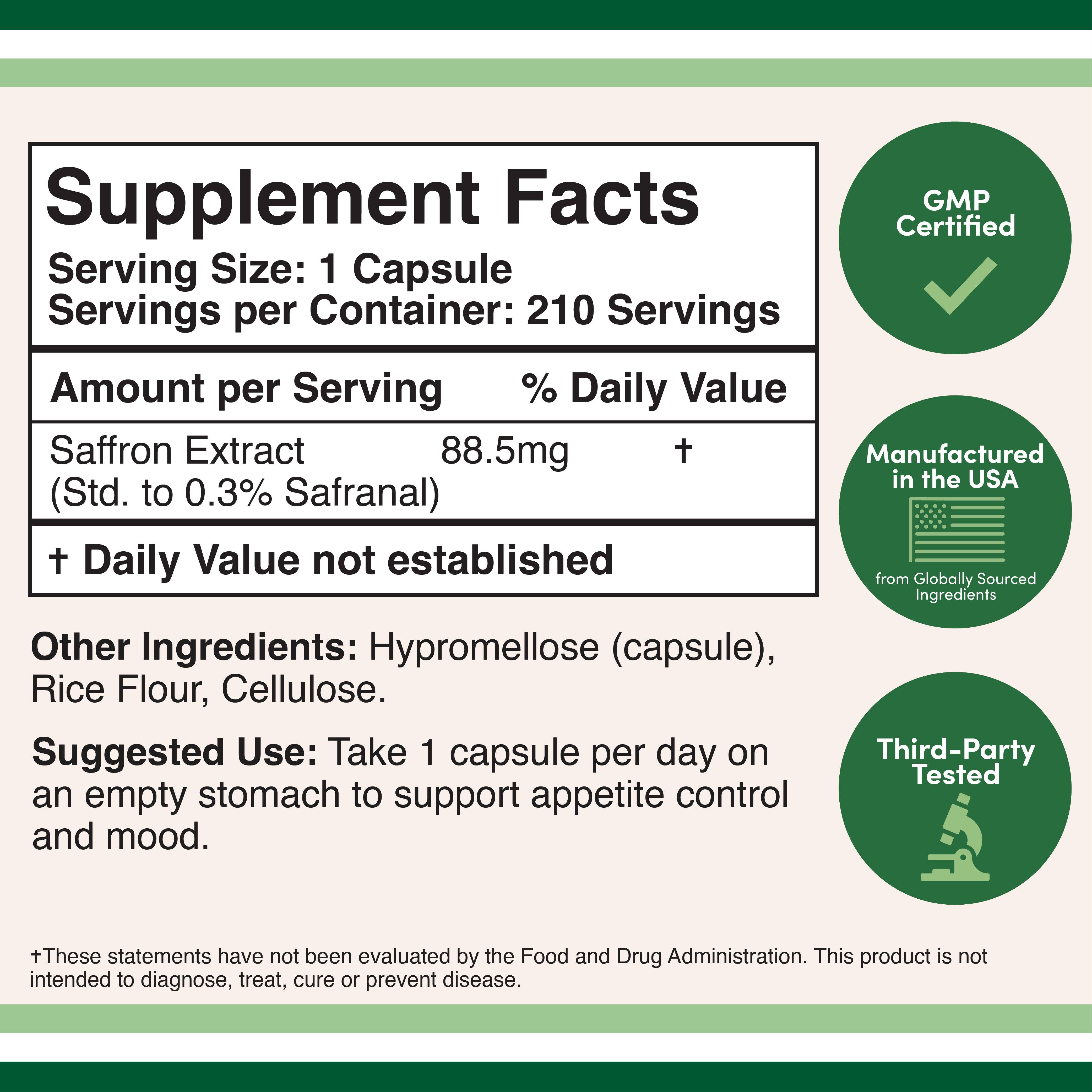 Saffron Extract (210 capsules)