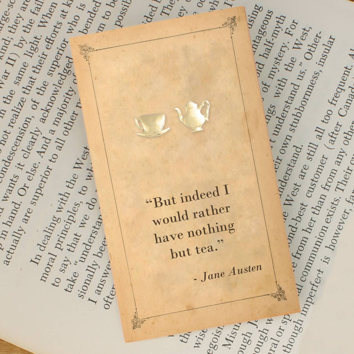 Tea Cup & Tea Pot Earrings (Stainless Steel Post earrings) - "But indeed I would rather have nothing but tea"