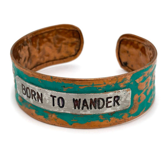Copper Cuff - Born to Wander (Patina Copper)