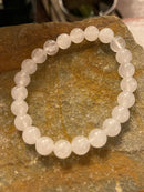 Natural Quartz Crystal Gemstone Bracelet (8 mm beads)