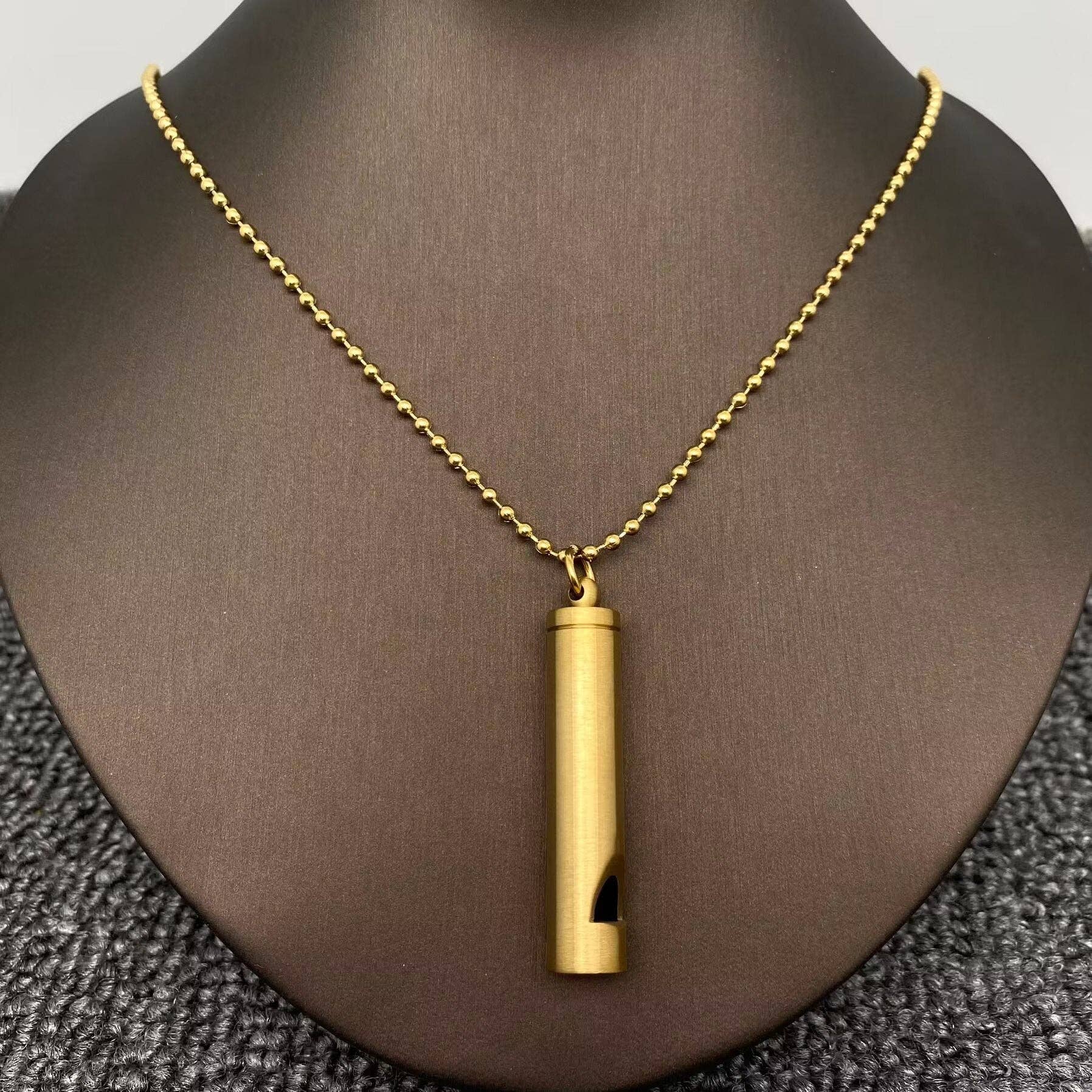 18K Gold Plated Whistle Necklace