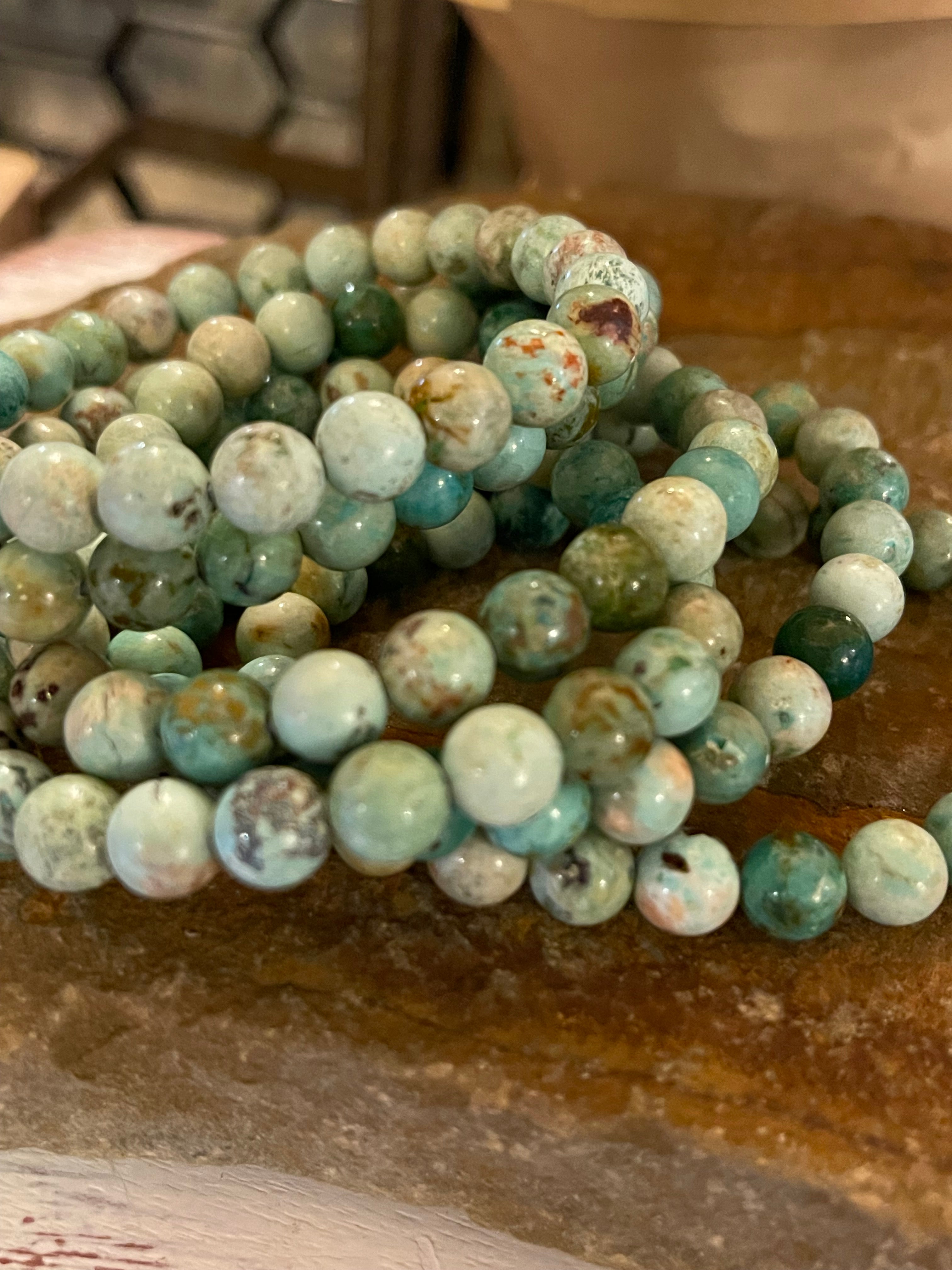 Natural Turquoise Bracelet (8 mm beads)